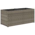 vidaXL Záhradný kvetináč s 2 nádobami sivý 72x30x32 cm polyratan