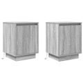 vidaXL Nočné skrinky s LED osvetlením 2 ks Sivá Sonoma 38x34x50 cm