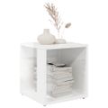 vidaXL Príručný stolík lesklý biely 33x33x34,5 cm drevotrieska