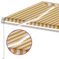 vidaXL Ručne zaťahovacia markíza s LED 500x350 cm žltá a biela