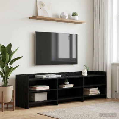 vidaXL TV skrinka 168 x 33 x 47 cm Čierny dub Kompozitné drevo