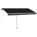 vidaXL Samostatne stojaca automatická markíza 400x350 cm antracitová