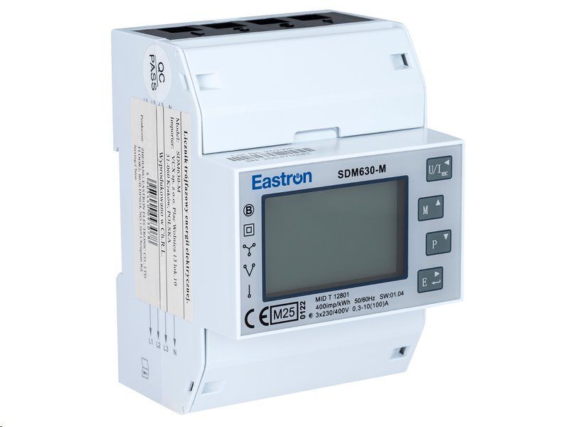Elektromer 3F na DIN lištu třífázový EASTRON SDM 630 M, MID, Modbus