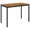 vidaXL Záhradný jedálenský stôl Prírodná a čierna 108,5 x 55 x 75 cm