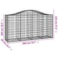 vidaXL Oblúkové gabiónové koše 7ks 200x50x100/120cm pozinkované železo