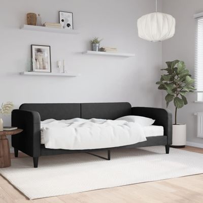 vidaXL Denná posteľ s matracom čierna 90x190 cm látka