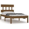 vidaXL Posteľný rám medový drevený masív 75x190cm malé jednolôžko