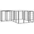 vidaXL Ohrádka pre psov 18 panelov čierna 50x100 cm práškovaná oceľ