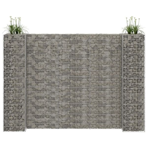vidaXL Gabiónový kvetináč v tvare H, oceľový drôt 260x40x200 cm