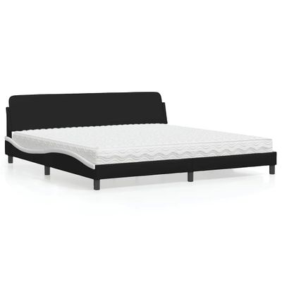 vidaXL Posteľ s matracom Dover čierno-biela 200x200 cm umelá koža