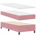 vidaXL Posteľ s pružinovým rámom s matracmi Ružová 80 x 200 cm Zamat