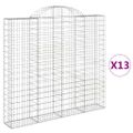 vidaXL Oblúkové gabiónové koše 13 ks 200x30x180/200 pozinkované železo