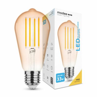 Modee LED Filament Amber ST58 4W E27 360 lm, teplá biela  (ML-ST58FA1800K4WE27)