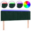 vidaXL Čelo postele s LED tmavozelené 144x5x78/88 cm zamat