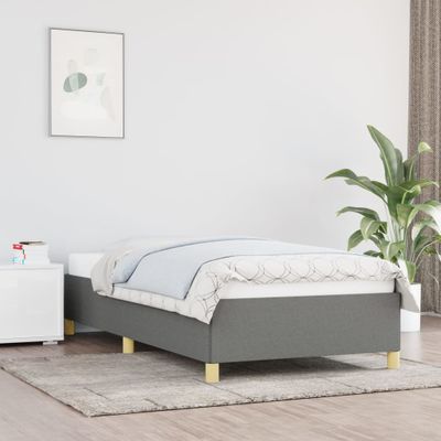 vidaXL Posteľ bez matraca tmavosivá 80x200 cm látka
