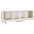 vidaXL TV skrinky 2 ks, biela+sonoma 142,5x35x36,5cm, kompozitné drevo