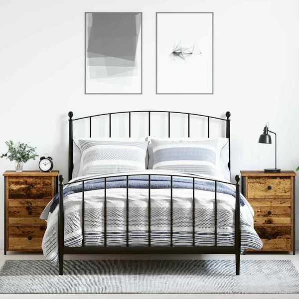 vidaXL Nočný stolík 2 pcs Hnedá 40 x 36 x 60 cm Masívne obnovené drevo