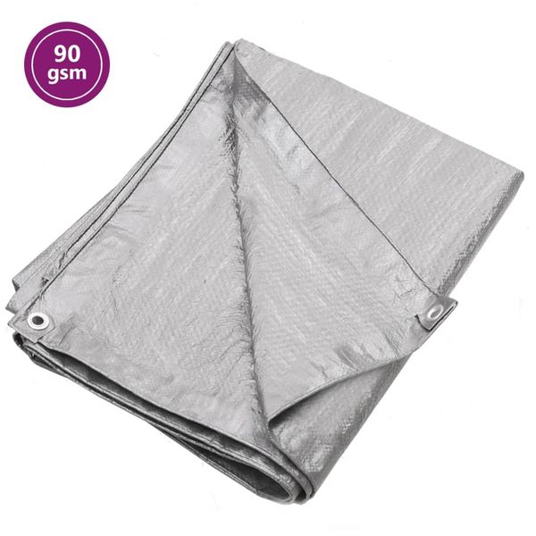 vidaXL Plachta 90 g/m² 8x10 m sivá HDPE