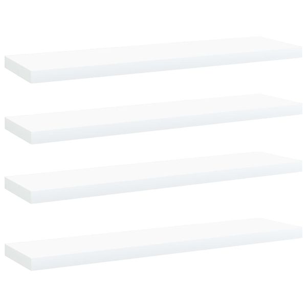 vidaXL Prídavné police 4 ks, biele 40x10x1,5 cm, kompozitné drevo