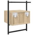 vidaXL Nočné skrinky nástenné 2 ks dub sonoma 35x30x51cm kompoz. drevo