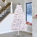 vidaXL Umelý Sklápací Vianočný Stromček Biela 270 cm PVC a oceľ