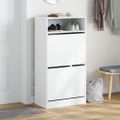 vidaXL Botník biely 60x34x116 cm kompozitné drevo