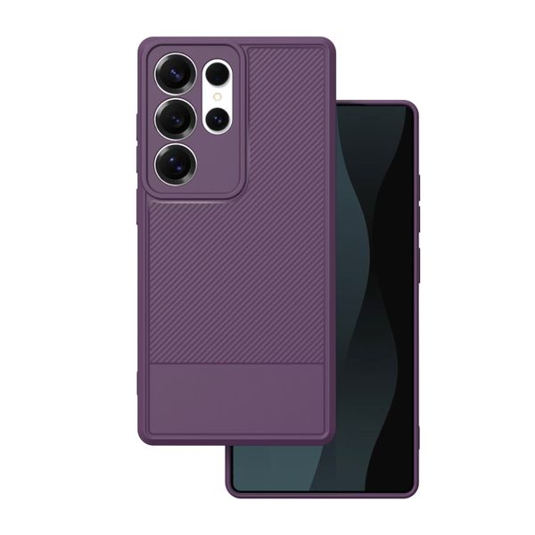 Jednoduché uhlíkové puzdro pre Samsung Galaxy S25 Ultra fialová