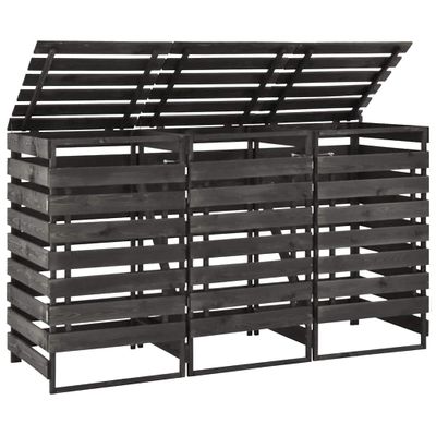 vidaXL Ohrada na tri odpadkové koše 210x75x121 cm, borovica s náterom