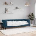 vidaXL Denná posteľ s matracom modrá 80x200 cm zamat