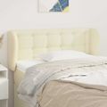 vidaXL Čelo postele so záhybmi krémový 93x23x78/88 cm umelá koža