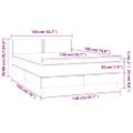 vidaXL Posteľ boxsping s matracom a LED tmavohnedá 140x190 cm látka