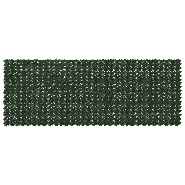 vidaXL Balkónový plôtik s listami Tmavozelená 400 x 150 cm