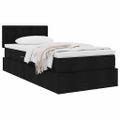 vidaXL Postel s úložným prostorem a matrací Čierna 90 x 200 cm Zamat