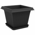 vidaXL Kvetináče 24 ks Čierna Plast