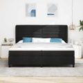 vidaXL Posteľ s pružinovým rámom s matracmi Čierna 200 x 200 cm látka