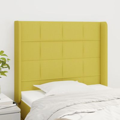 vidaXL Čelo postele so záhybmi zelené 103 x 16 x 118/128 cm látka