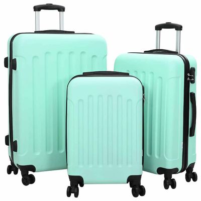vidaXL Kufor so zámkom 3 pcs Mätovo zelená 50 x 31 x 78 cm ABS plast