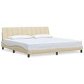 vidaXL Rám postele bez matraca Hanko krémová 200x200 cm látka