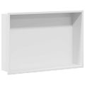 vidaXL Sprchový výklenok Biela 45 x 30 x 9,5 cm Nehrdzavejúca oceľ