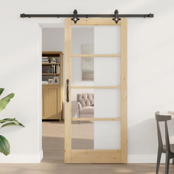 vidaXL Posuvné dvere ORKDAL 86 x 198,5 cm Prírodná a čierna