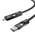 Blitzwolf BW-HDC7 4 v 1 USB+C+Hromový kábel 240W 1,2 m (čierny)