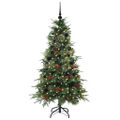 vidaXL Umelý Sklápací Vianočný Stromček Zelená 150 cm PE a PVC