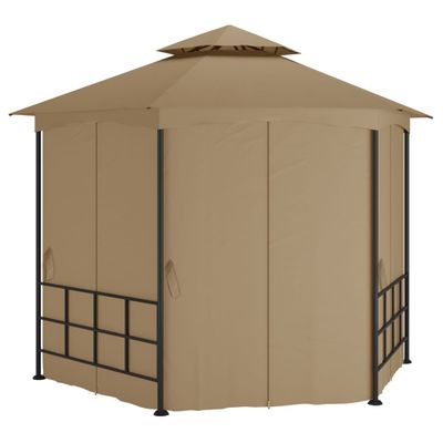 vidaXL Altánok s bočnými stenami 3,1x2,7 m sivohnedý