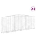 vidaXL Oblúkové gabionové koše 4 ks 400x50x140/160 cm pozink. železo