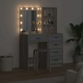 vidaXL Toaletný stolík 2 ks Sivá 50 x 41 x 135 cm Kompozitné drevo