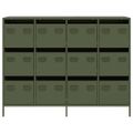 VidaXL Príborník Olive Green 135x39x103,5 cm Oceľ valcovaná za studena