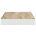 vidaXL Plávajúce nástenné police 2 ks dubové a biele 40x23,5x3,8 cm MDF