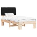 vidaXL Rám postele s čalúneným čelom Čierna 90 x 200 cm