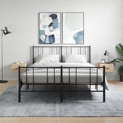 vidaXL Nástenné nočné stolíky 2 ks dub sonoma 35x35x20 cm