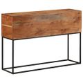 vidaXL Konzolový stolík 110x30x75 cm masívna akácia a železo